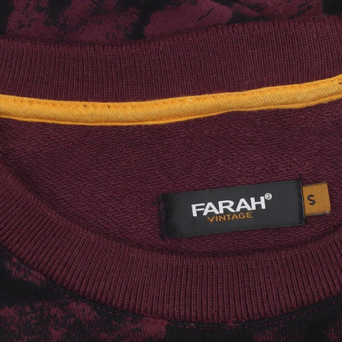 Farah Men's Red Graphic Print Cotton Crew Neck Sweatshirt Size S