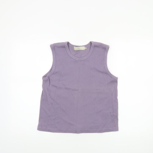 Cotton Traders Womens Purple 14/16 Sleeveless Cotton Tank Top
