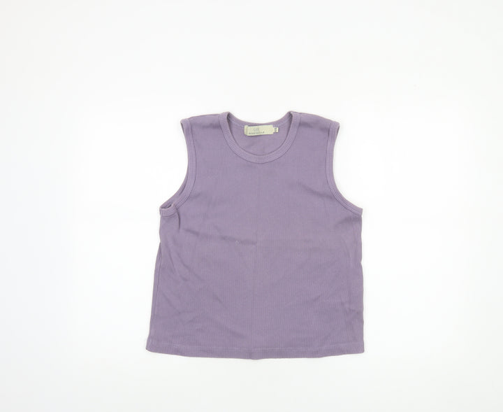 Cotton Traders Womens Purple 14/16 Sleeveless Cotton Tank Top