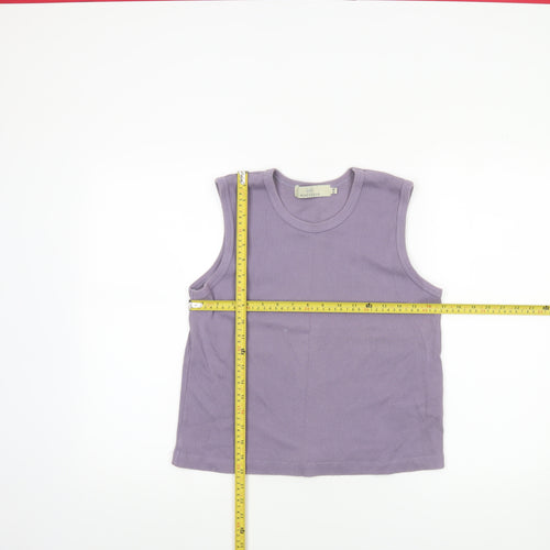 Cotton Traders Womens Purple 14/16 Sleeveless Cotton Tank Top