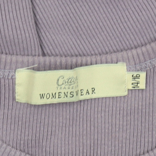 Cotton Traders Womens Purple 14/16 Sleeveless Cotton Tank Top