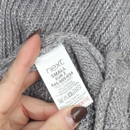 Next Women’s Grey Cable-Knit Sleeveless V-Neck Jumper Vest Size S