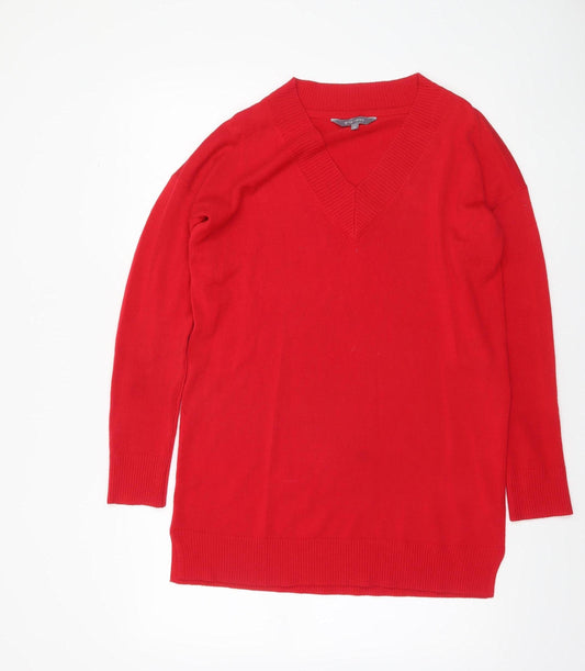 Principles Women’s Red V-Neck Long Sleeve Pullover Jumper Size 12