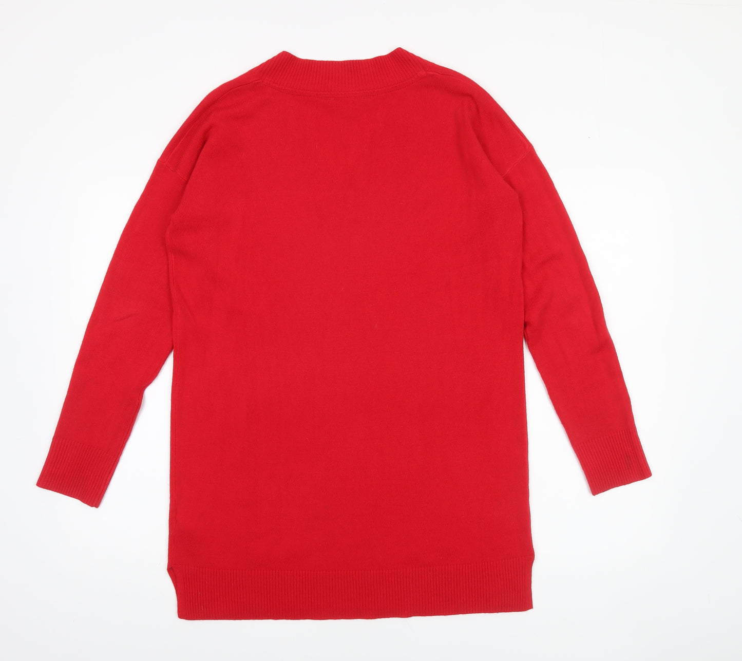 Principles Women’s Red V-Neck Long Sleeve Pullover Jumper Size 12