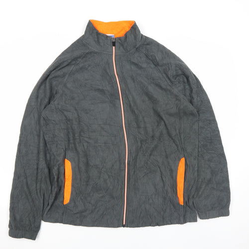 Starter Men's Black and Orange L Fleece Windbreaker Jacket