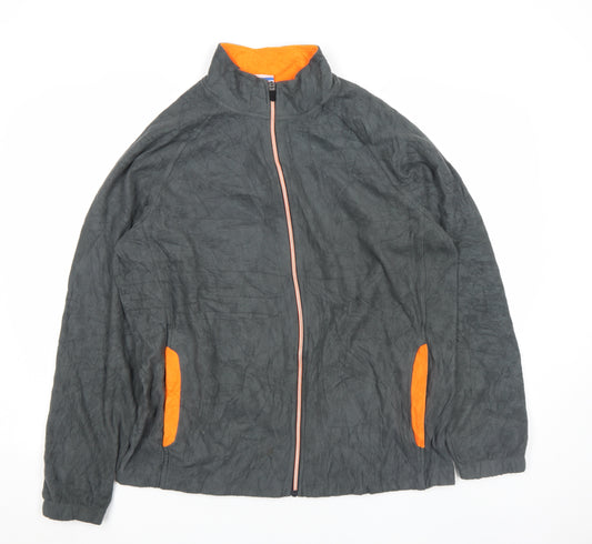 Starter Men's Black and Orange L Fleece Windbreaker Jacket