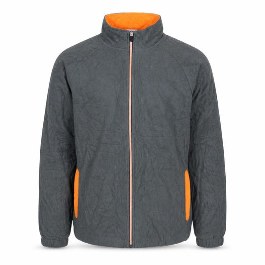 Front view of Starter Men's Black and Orange L Fleece Windbreaker Jacket