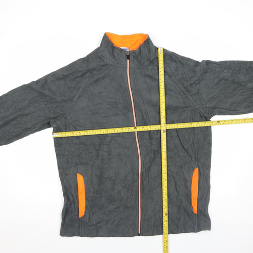 Starter Men's Black and Orange L Fleece Windbreaker Jacket