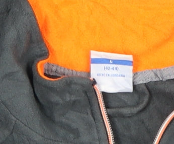 Starter Men's Black and Orange L Fleece Windbreaker Jacket
