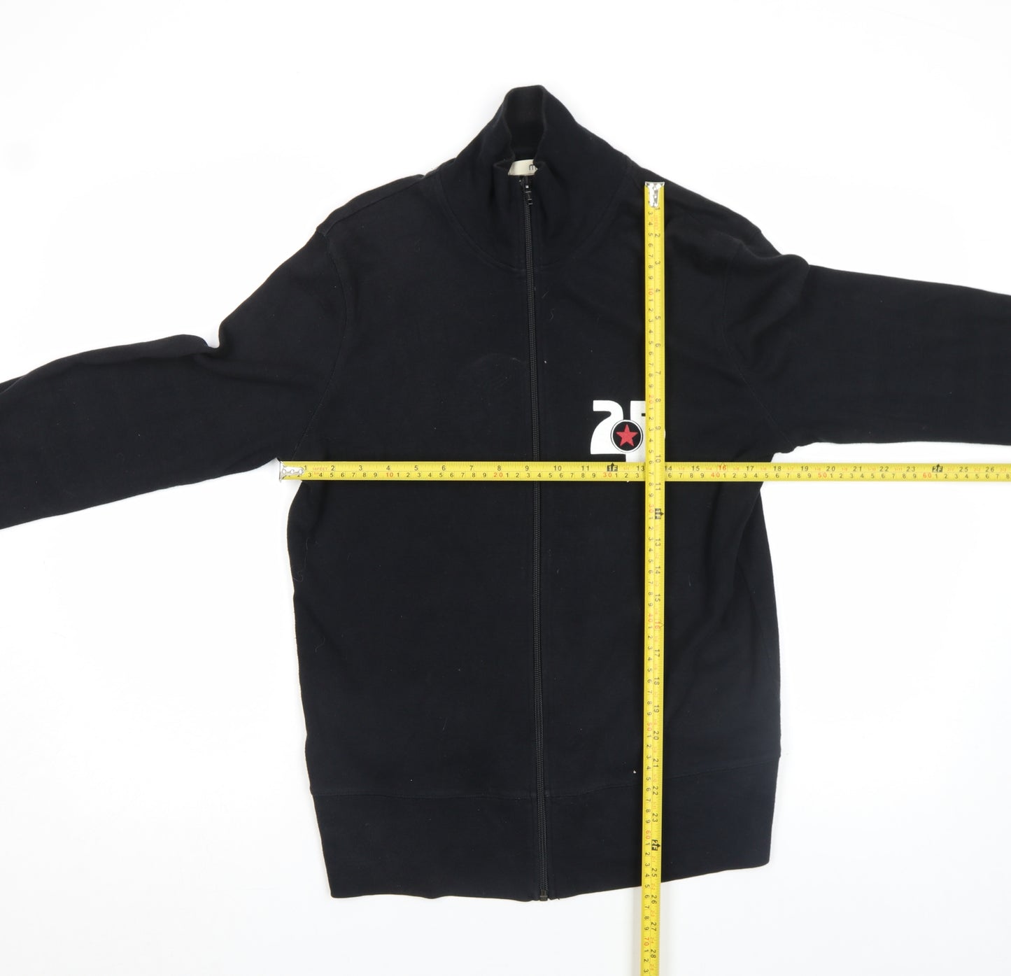 Moto Men's Black Full Zip Sweatshirt Size M College Logo