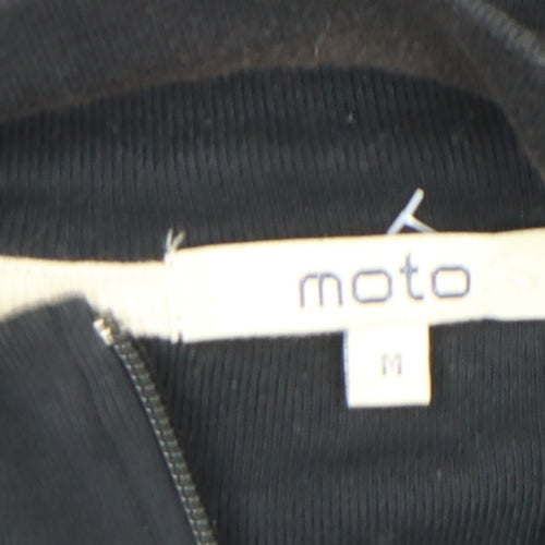 Moto Men's Black Full Zip Sweatshirt Size M College Logo