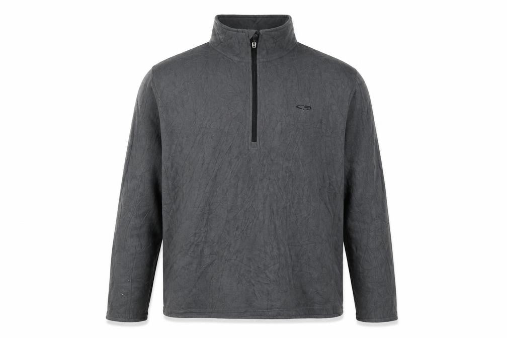 Front view of C9 Champion Men's Grey 1/4 Zip Fleece Pullover Top, size L
