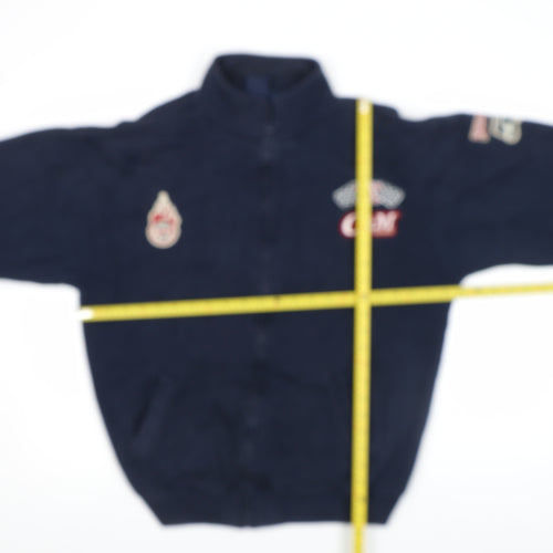 Defined Retro Men Blue Full Zip Racing Sweatshirt L