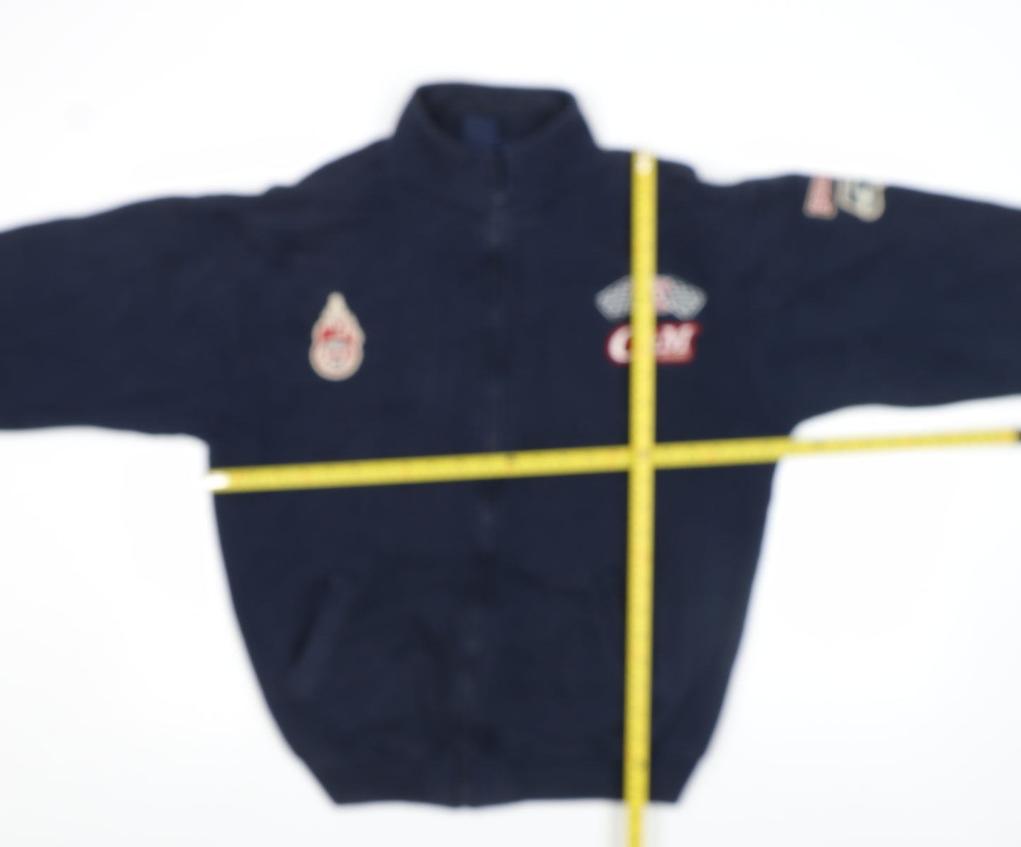 Defined Retro Men Blue Full Zip Racing Sweatshirt L