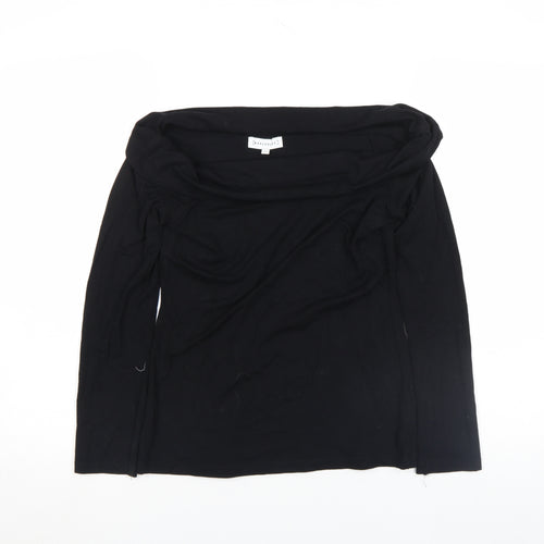 Warehouse Women’s Black Off Shoulder Long Sleeve Viscose Top Size 10