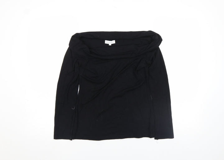 Warehouse Women’s Black Off Shoulder Long Sleeve Viscose Top Size 10