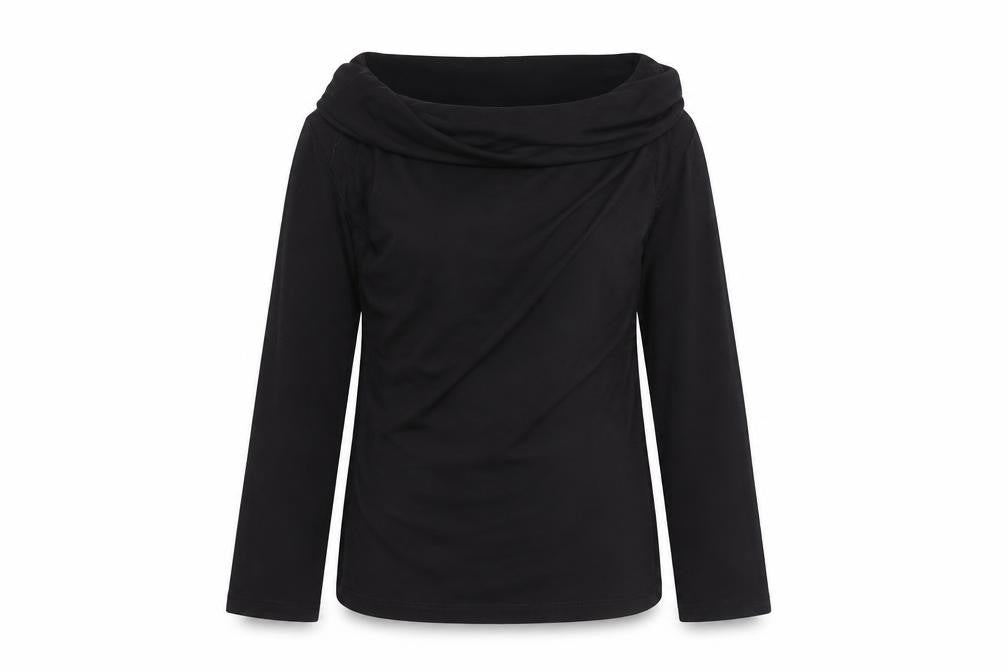 Warehouse Women’s Black Off Shoulder Long Sleeve Viscose Top Size 10