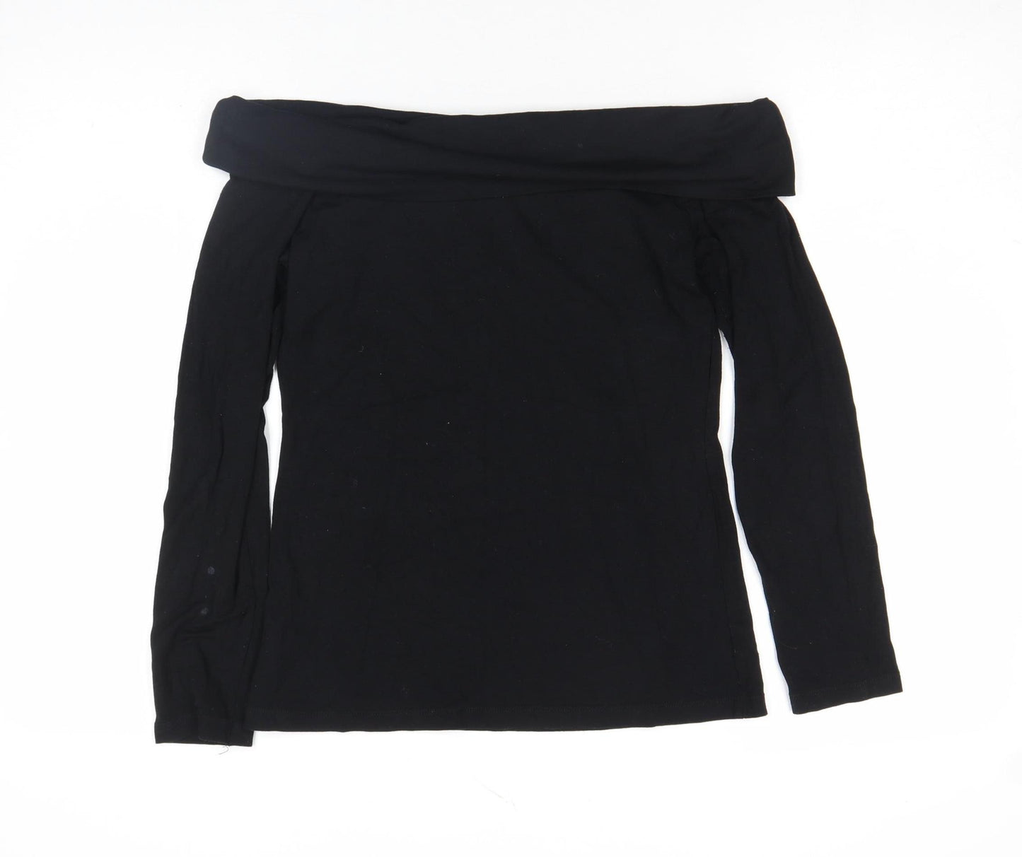 Warehouse Women’s Black Off Shoulder Long Sleeve Viscose Top Size 10