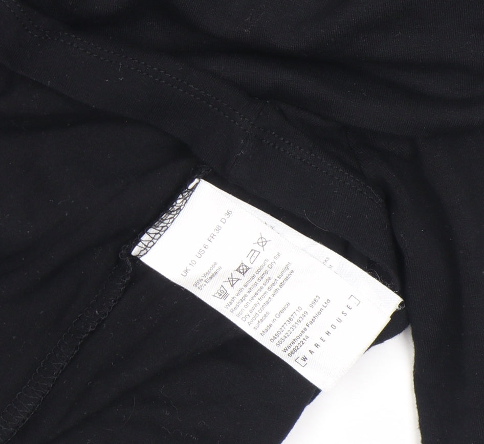 Warehouse Women’s Black Off Shoulder Long Sleeve Viscose Top Size 10