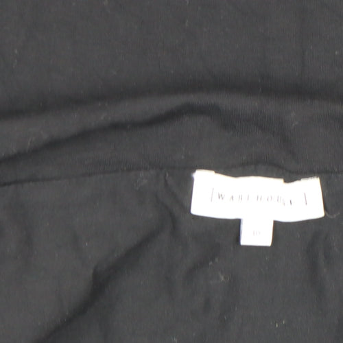 Warehouse Women’s Black Off Shoulder Long Sleeve Viscose Top Size 10