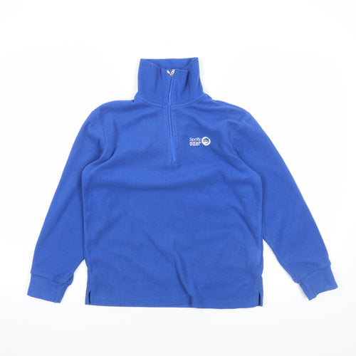 Spotty Otter Boys Blue 5-6 Years Fleece 1/4 Zip Activewear Jacket