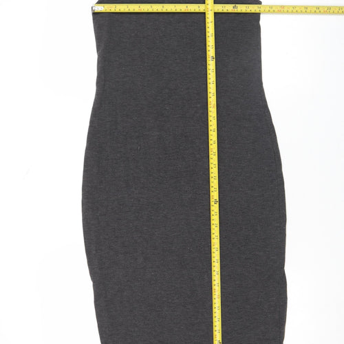 Boohoo Women’s Grey Bodycon Sleeveless High Neck Dress Size 8
