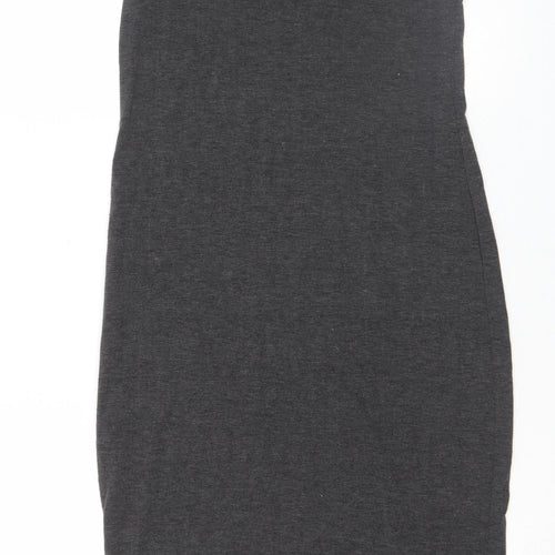 Boohoo Women’s Grey Bodycon Sleeveless High Neck Dress Size 8