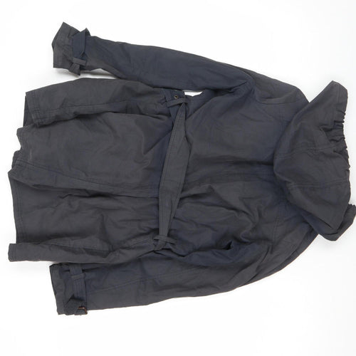 FatFace Women Blue Size 8 Hooded Belted Trench Coat