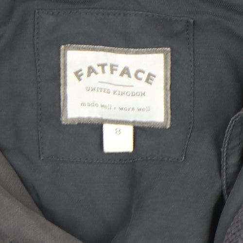 FatFace Women Blue Size 8 Hooded Belted Trench Coat