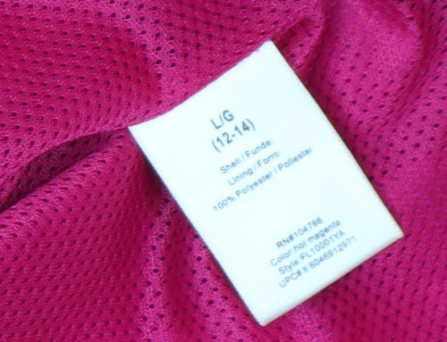 Faded Glory Women’s Pink Windbreaker Jacket Size L (12-14) Lightweight