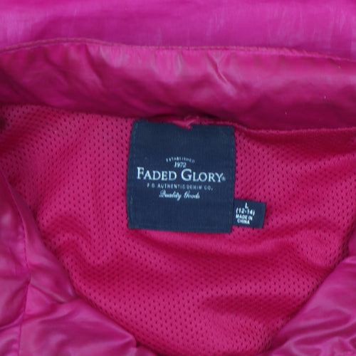 Faded Glory Women’s Pink Windbreaker Jacket Size L (12-14) Lightweight
