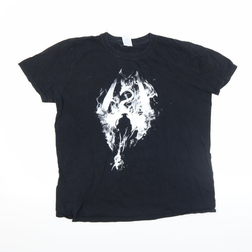 Gildan Women’s Black Graphic T-Shirt Size M Softstyle Cotton