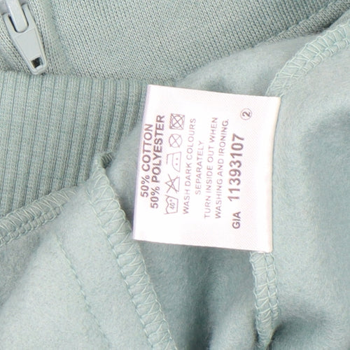 Amber Womens Green Size 10 Full Zip Sweatshirt with Floral Print