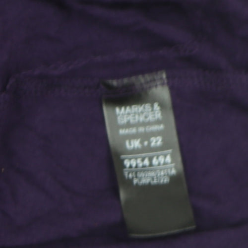 Marks and Spencer Women Purple 3/4 Sleeve Studded Tunic Top Size 22