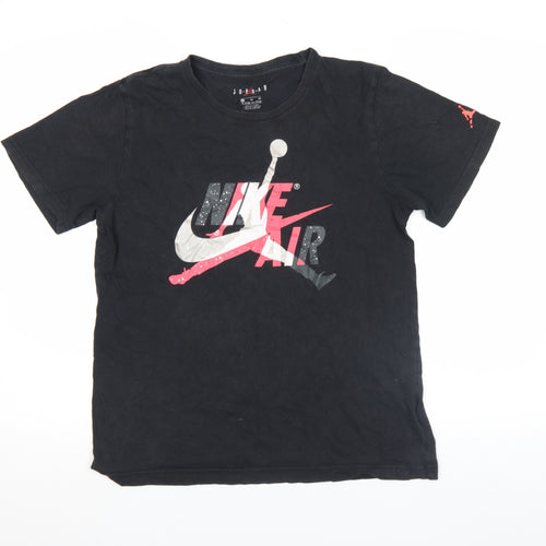 Jordan Boys Black Nike Air Graphic T-Shirt 13-15 Years XL Short Sleeve