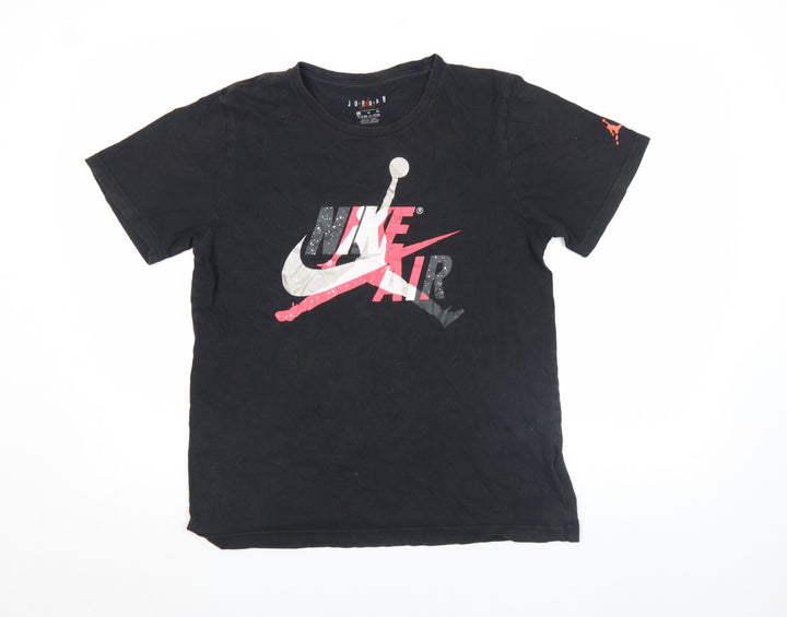 Jordan Boys Black Nike Air Graphic T-Shirt 13-15 Years XL Short Sleeve