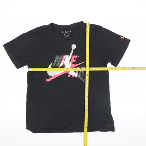 Jordan Boys Black Nike Air Graphic T-Shirt 13-15 Years XL Short Sleeve