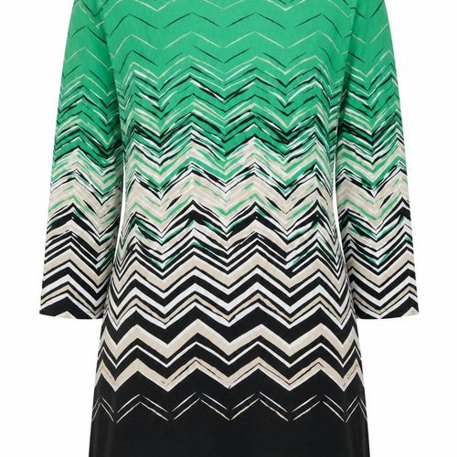 Principles by Ben de Lisi Women’s Green Chevron Shift Dress Size 10
