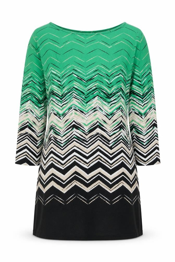 Principles by Ben de Lisi Women’s Green Chevron Shift Dress Size 10