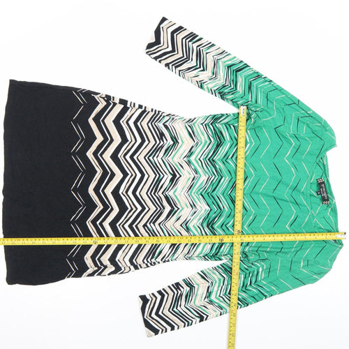 Principles by Ben de Lisi Women’s Green Chevron Shift Dress Size 10