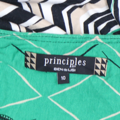 Principles by Ben de Lisi Women’s Green Chevron Shift Dress Size 10
