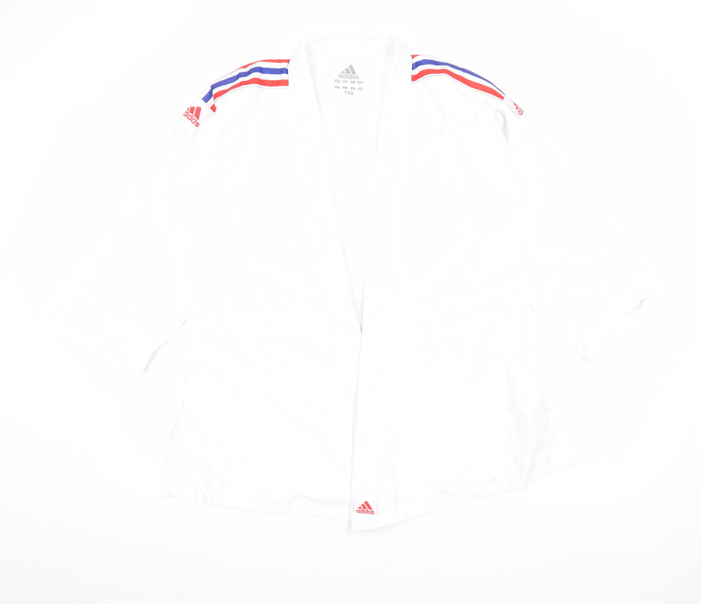 adidas Teens White Judo 3/4 Sleeve Sports Top Size 13