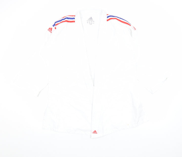 adidas Teens White Judo 3/4 Sleeve Sports Top Size 13