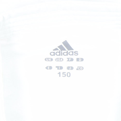 adidas Teens White Judo 3/4 Sleeve Sports Top Size 13