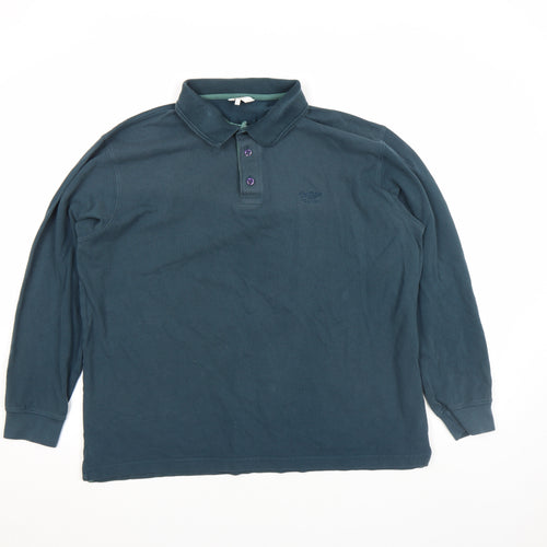 Celtic Club Men’s Blue Long Sleeve Cotton Polo Shirt Size L