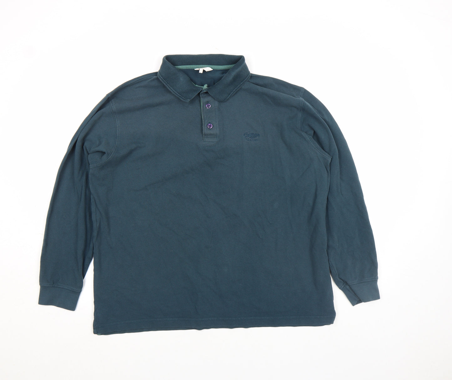 Celtic Club Men’s Blue Long Sleeve Cotton Polo Shirt Size L