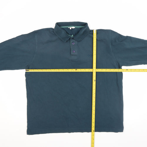 Celtic Club Men’s Blue Long Sleeve Cotton Polo Shirt Size L