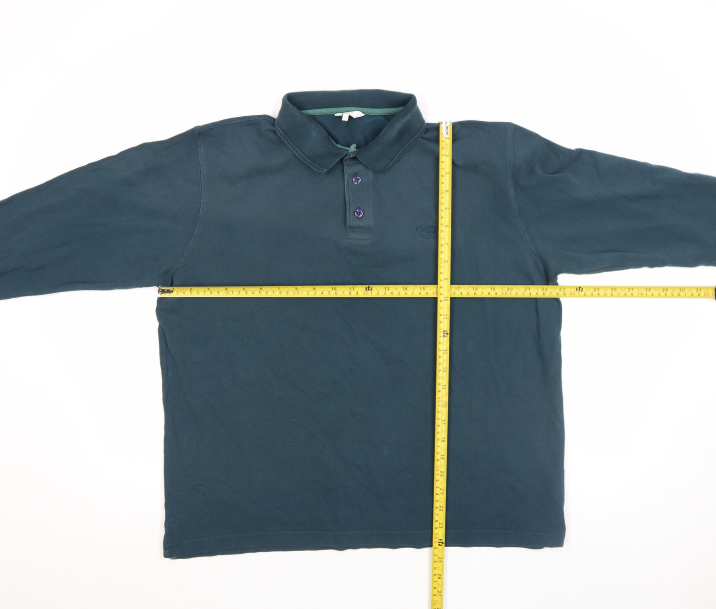 Celtic Club Men’s Blue Long Sleeve Cotton Polo Shirt Size L