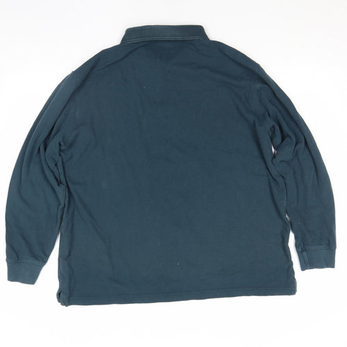 Celtic Club Men’s Blue Long Sleeve Cotton Polo Shirt Size L