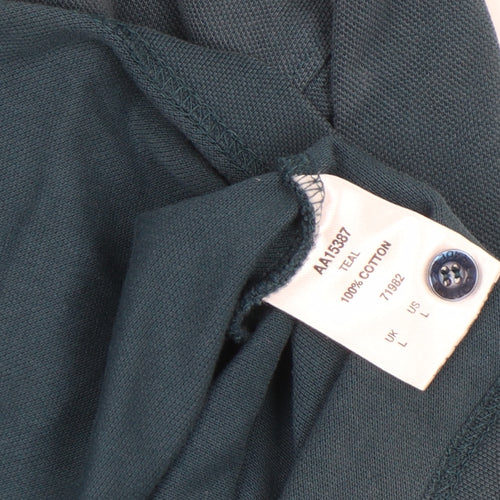 Celtic Club Men’s Blue Long Sleeve Cotton Polo Shirt Size L